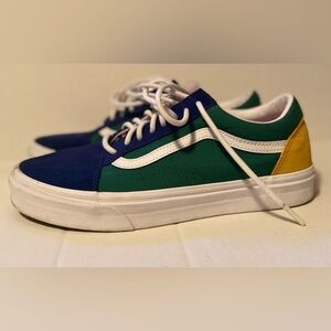 Green, Blue, & Yellow Size 10 Vans
